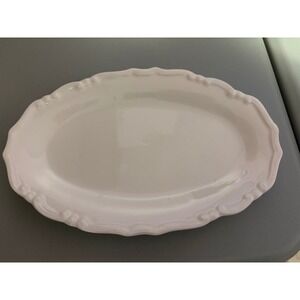 Effetti Home Oval Platter Handmade in Italy Dishwasher Microwave Safe White